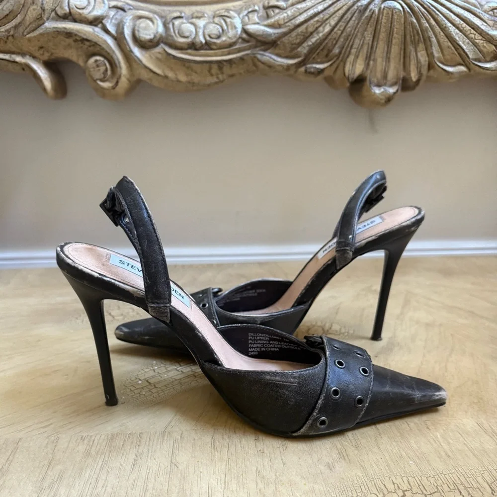 Steve Madden Dillon Distressed Slingback Stiletto Heels